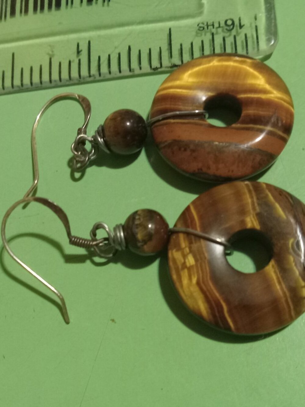 Tiger Eye 925 Silver Earrings
